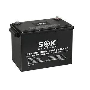 SOK Battery | Lithium Iron Phosphate 12V 100Ah Battery | Marine Grade