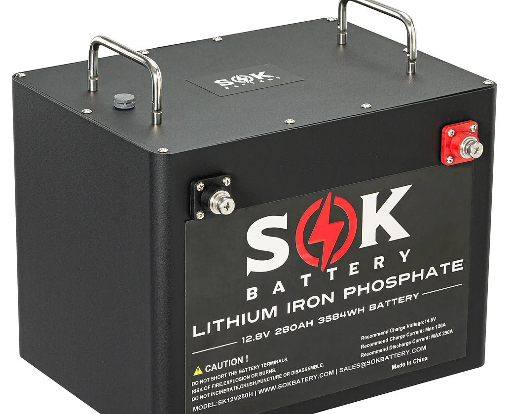 SOK Battery 100AH 12V LiFePO4 Battery With Bluetooth & Built-In Heater –  Renewable Home