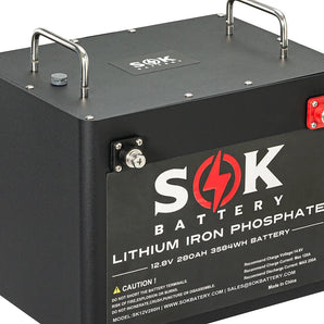 SOK Battery 12v 280ah Lithium Battery with Bluetooth & Built-In Heater (Metal Box)