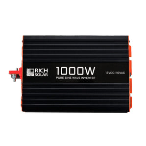 Rich Solar 1000 Watt Industrial Pure Sine Wave Inverter | 12 Volt DC to 110 Volt AC | High-Frequency Inverter with Overload Protection