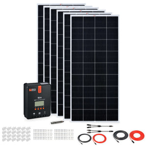 Rich Solar 6 Panel Solar Kit | 1200 Watt | 24V Monocrystalline Solar Panels | MPPT Controller | Pre-Assembled Wiring Harness