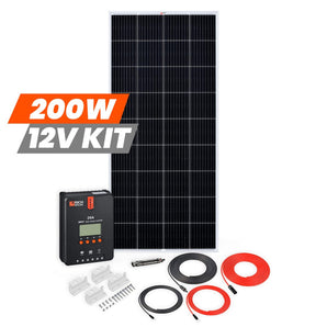 Rich Solar 1 Panel Solar Kit | 200 Watt | High-Efficiency Monocrystalline Solar Panel with 20A MPPT Controller | Perfect for RVs, Boats, Camping