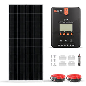 Rich Solar 1 Panel Solar Kit | 200 Watt | High-Efficiency Monocrystalline Solar Panel with 20A MPPT Controller | Perfect for RVs, Boats, Camping