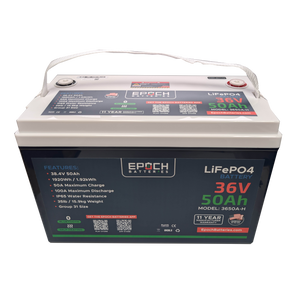 Epoch Batteries 36V 50Ah | Group 31 Size | Lithium Battery | Heated & Bluetooth | IP54 Waterproof