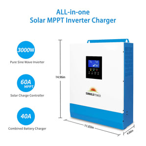 SunGold Power Solar Kit 3000W 24V Inverter 120V Output Lithium Battery 800W Solar Panel | SGKT-3PRO