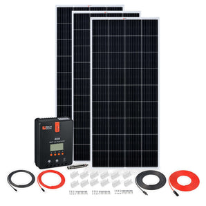 Rich Solar 3 Panel Solar Kit | 600 Watt | 3 High-Efficiency Monocrystalline Panels, 40A MPPT Controller, Pre-Assembled Wiring Harness