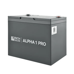 Rich Solar ALPHA 1 PRO | 12V 100Ah LiFePO4 Lithium Iron Phosphate Battery | Internal Heat Technology and Bluetooth | UL1973 Certified