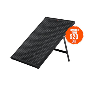 Rich Solar MEGA 60 Watt Portable Solar Panel Black - High-Efficiency Monocrystalline Solar Panel with Kickstand, Corner Protection, and Weatherproof