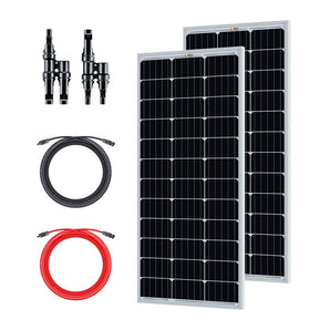Rich Solar 2 Panel Solar Kit for Solar Generators and Portable Power Stations | 200 Watt - High Efficiency Monocrystalline Panels, 20A MPPT Controller