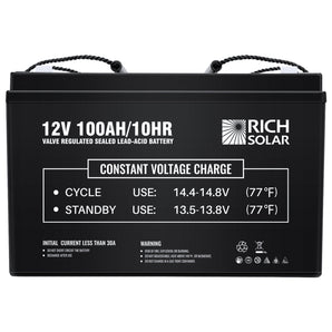 Rich Solar 12V 100Ah Deep Cycle AGM Battery | Maintenance-Free, Long-Life, High-Performance Battery for Solar Panels, RVs, Boats, and More